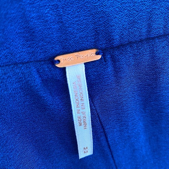 Free People Bold Blue Flowing Blouse with Beautiful Back Detailing - Picture 10 of 10